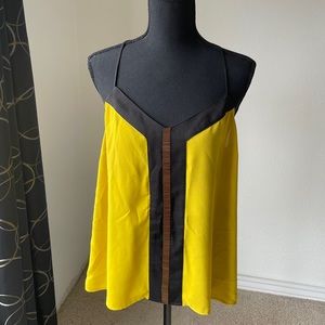 Black/mustard yellow spaghetti strap top